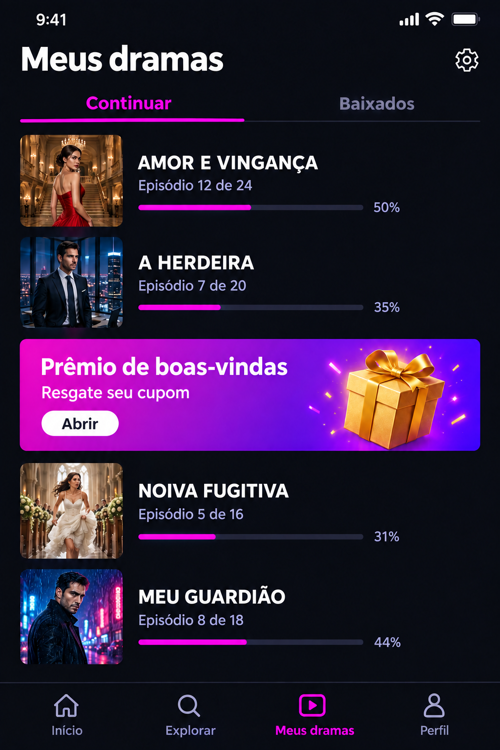 Meus dramas e capítulos baixados